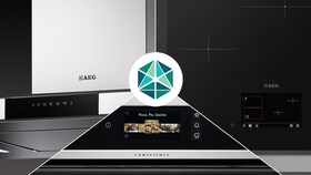 Диаграма, показваща свързаността AllSeen Alliance между кухненските продукти на AEG