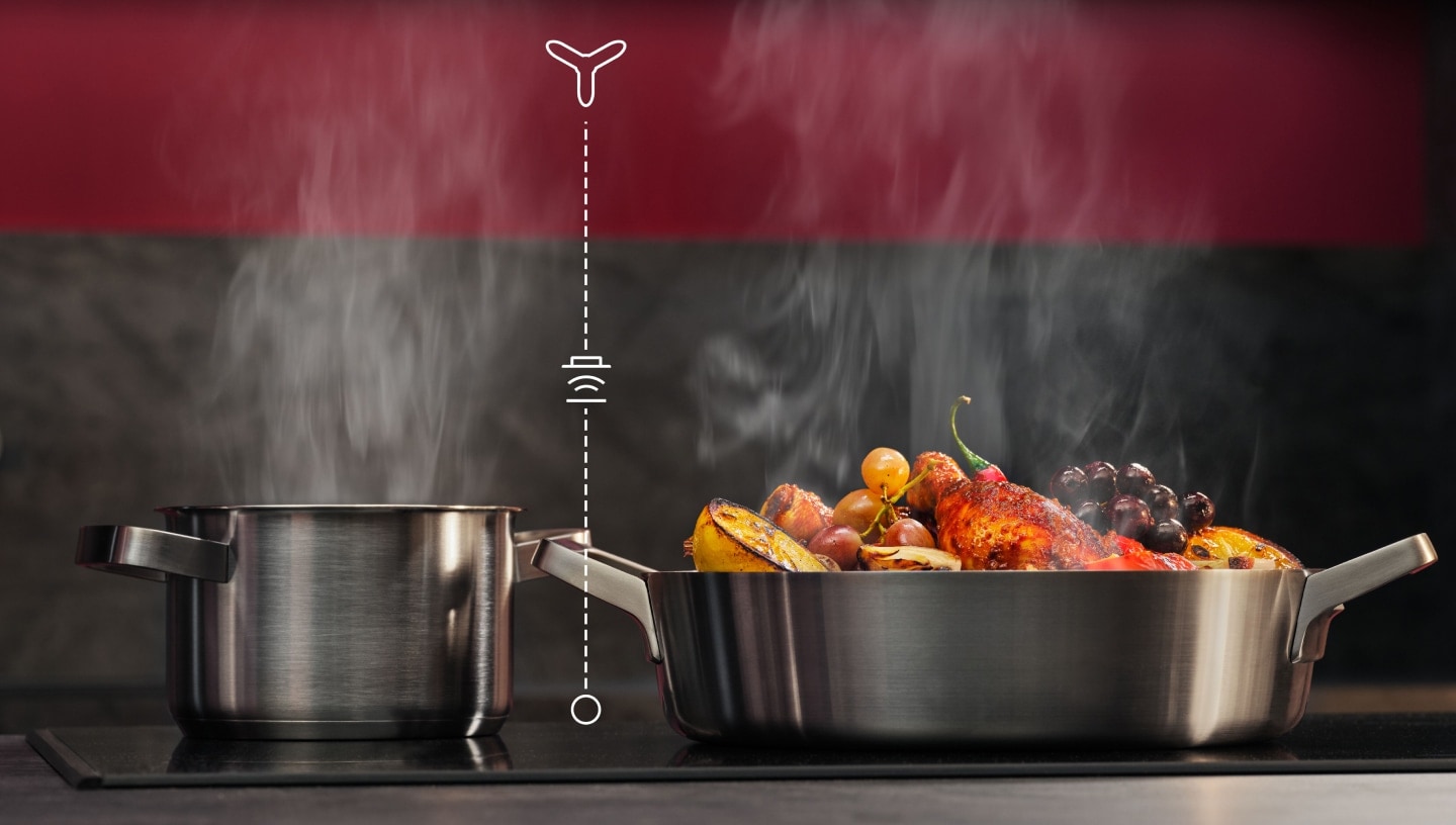 Храна в съдове, готвена на печка.